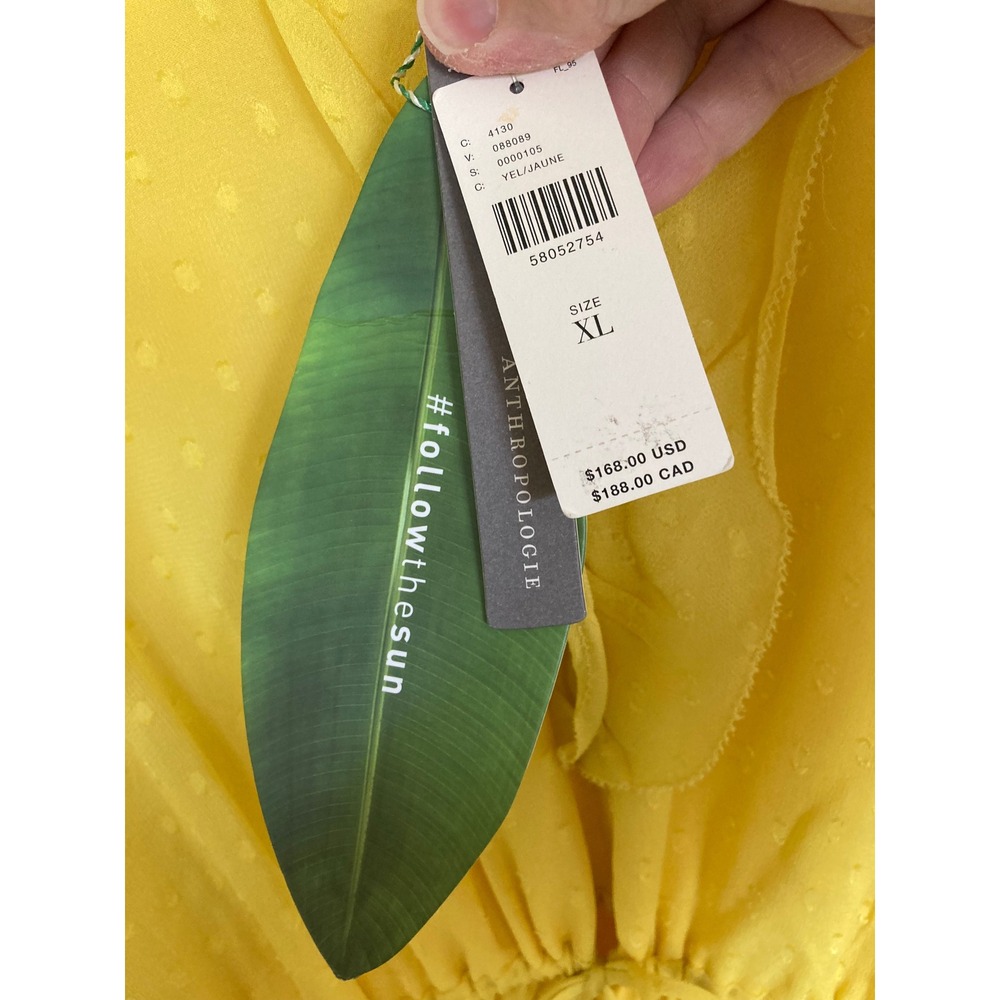 NWT FARM Rio Sunny Yellow Ruffle Mini Dress - Picture 3 of 11